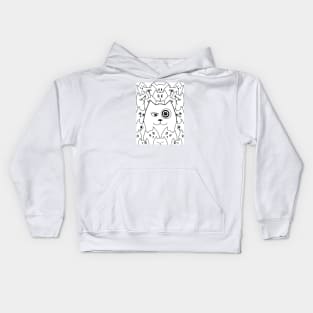 Cartoon Qute Cat Doodle / Cats illustration / Cat line art Kids Hoodie